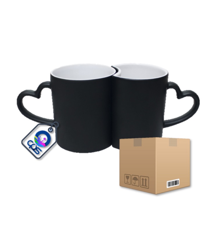 Taza mágica de pareja 11oz, para sublimar (18 pares).