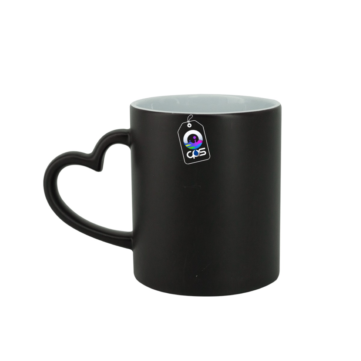 Taza mágica de 11oz. Con asa de corazón, para sublimar (6 piezas).