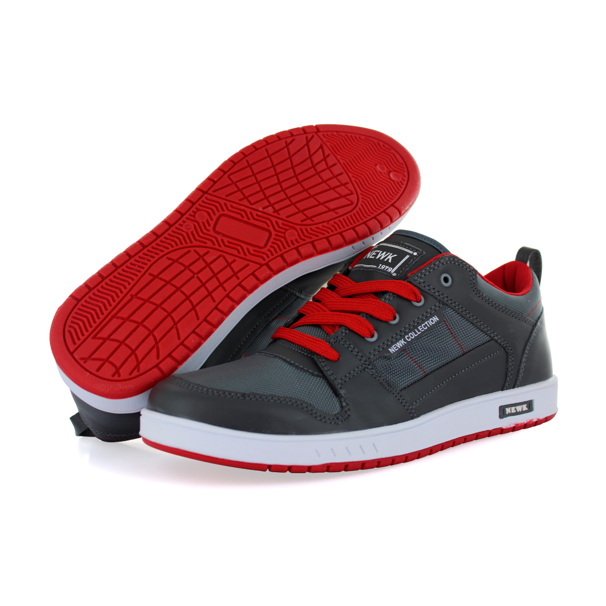 Tenis Newk Hombre Línea Radge Color Gris Rojo