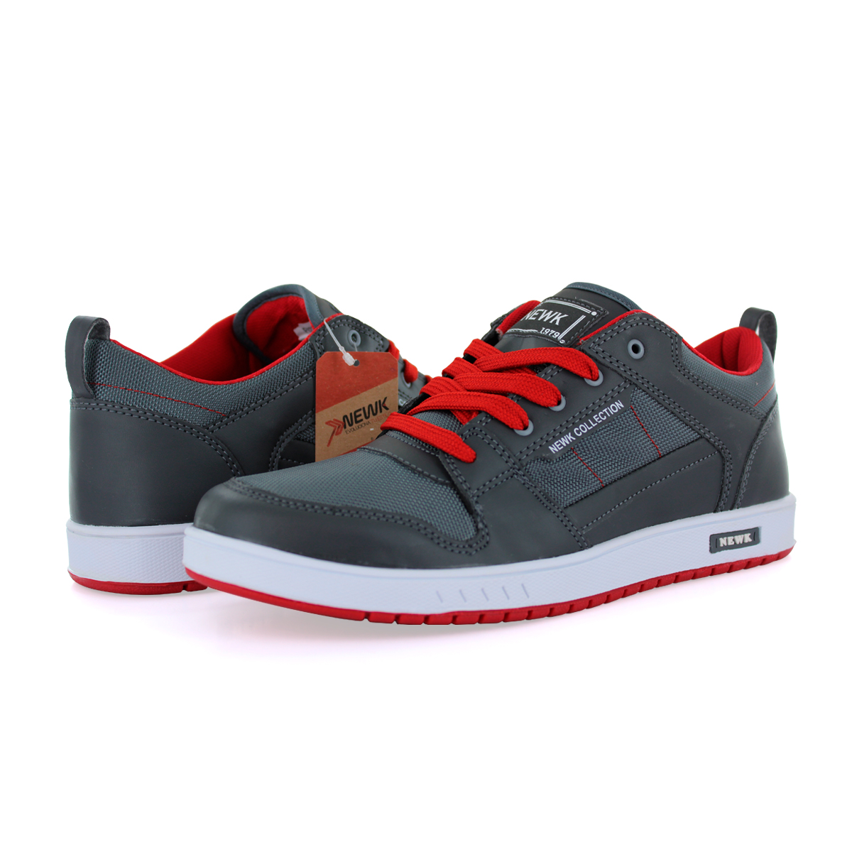 Tenis Newk Hombre Línea Radge Color Gris Rojo