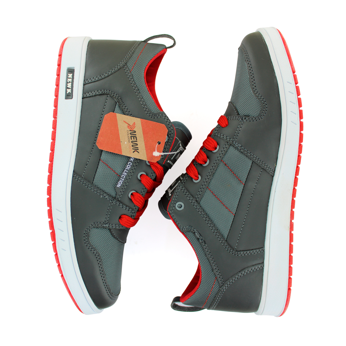 Tenis Newk Hombre Línea Radge Color Gris Rojo