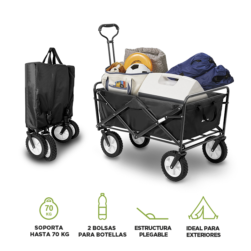 Carrito Plegable para Exteriores Portátil para Transportar hasta 70 Kg