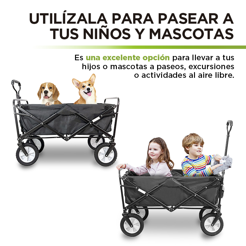 Carrito Plegable para Exteriores Portátil para Transportar hasta 70 Kg