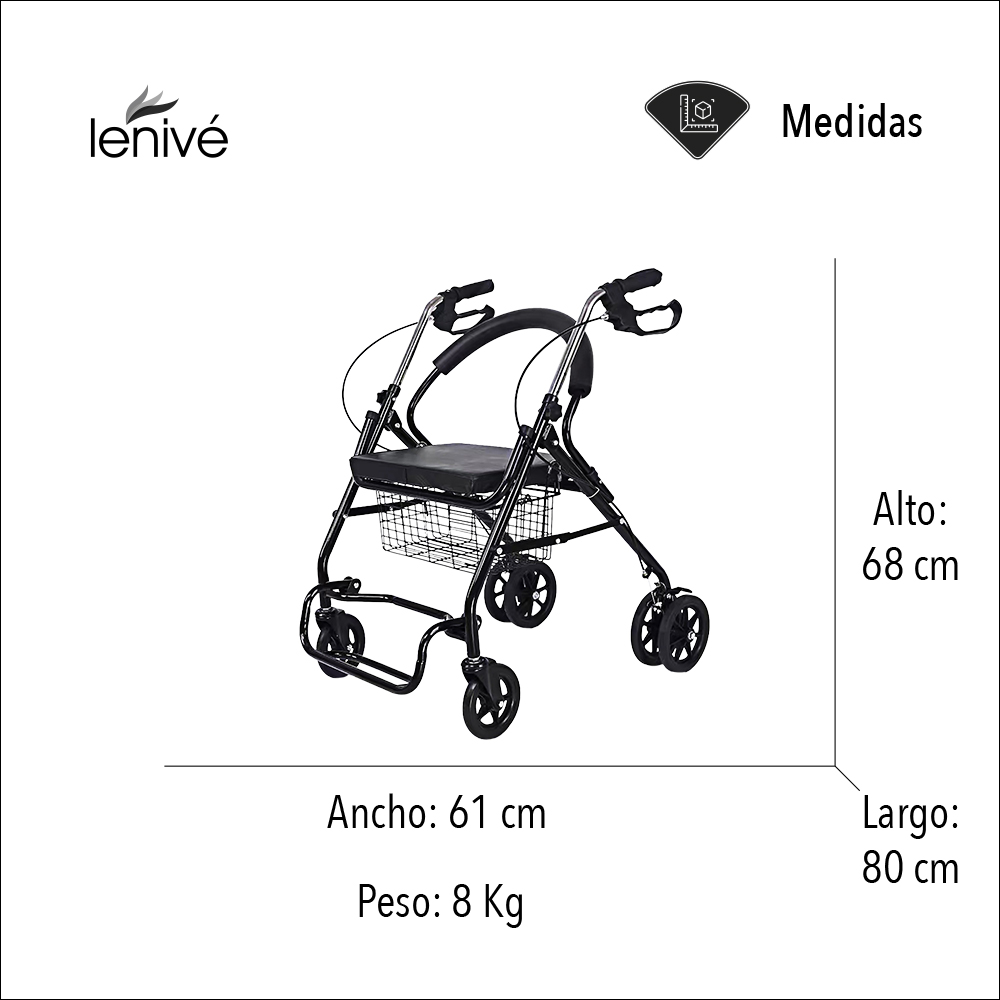 Andadera Ortopédica Con Asiento Para Adulto Reposapiés