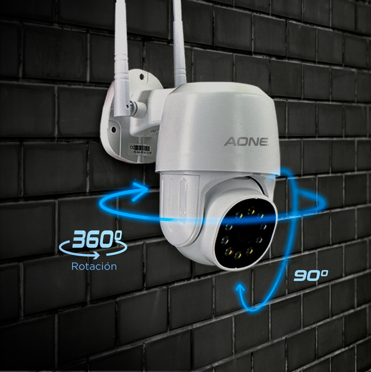 Kit 2 Camaras de Seguridad Wifi Paquete De Vigilancia Exterior 360 HD Vision Nocturna