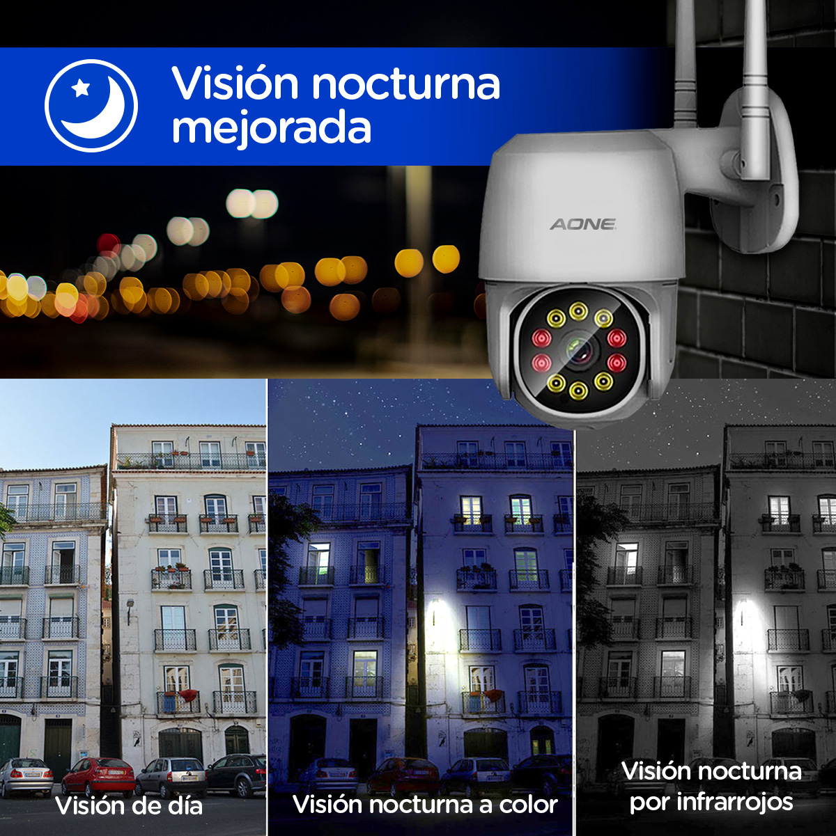 Kit 2 Camaras de Seguridad Wifi Paquete De Vigilancia Exterior 360 HD Vision Nocturna