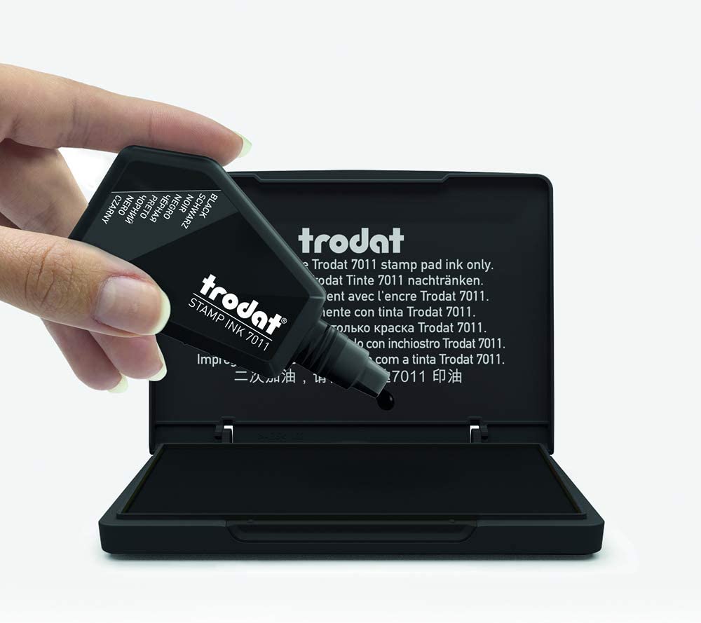Trodat 7011 Tinta para Sellos de Entintado Manual, 28ml, Negra