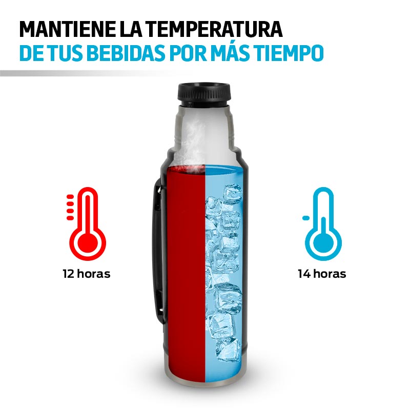 Termo para Cafe Agua Acero Inoxidable Botella 1 Lt Redlemon