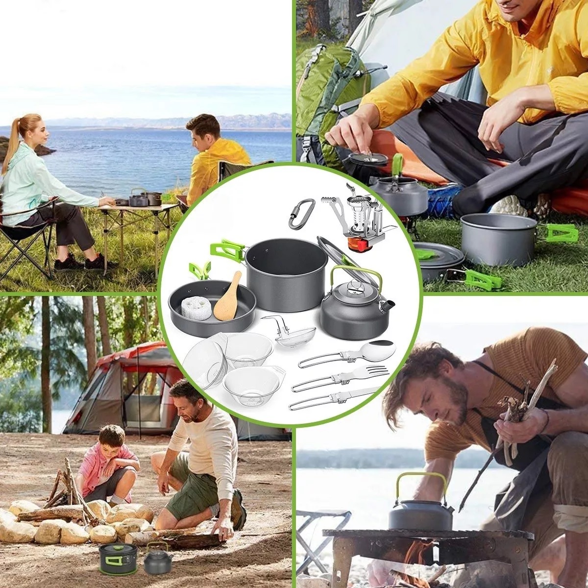 Kit Utensilios De Cocina Para Acampar Acampada Completo