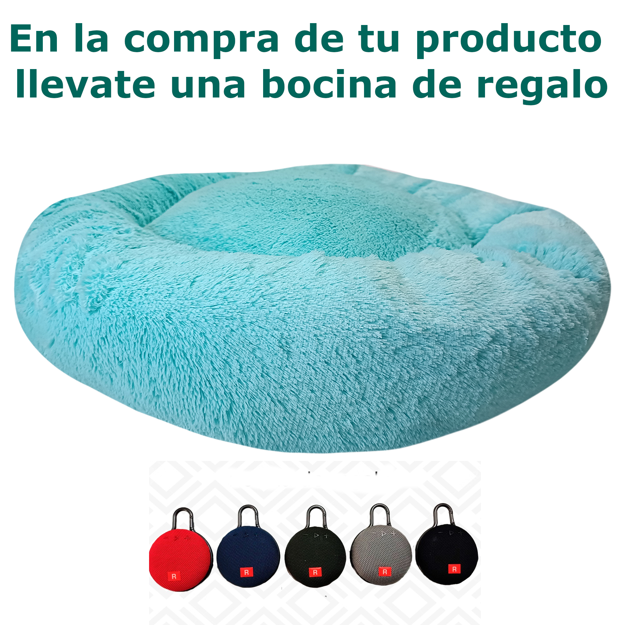 Cama de Peluche Confortable para Perro o Gato Tamaño Jumbo, 9 colores. + Bocina de Regalo