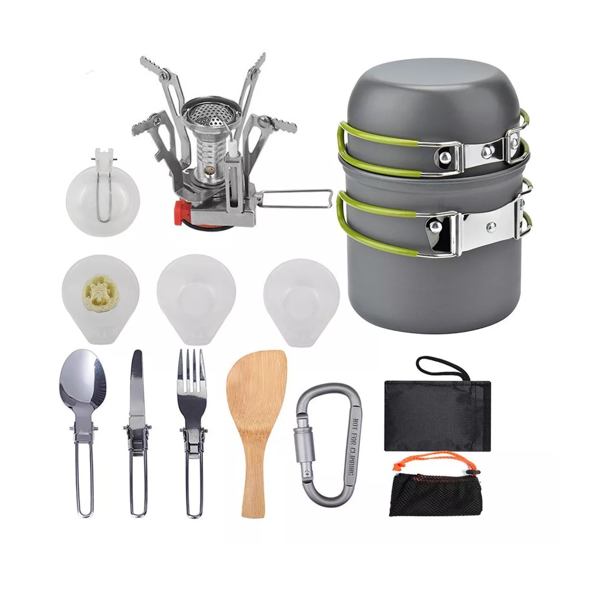 Utensilios De Cocina Vajillas Olla Mini Estufa Gas P/camping