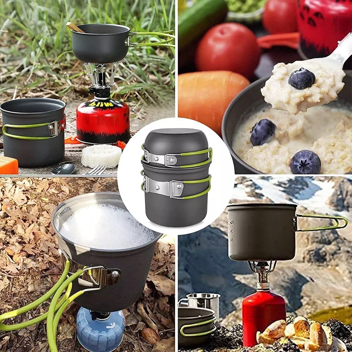 Utensilios De Cocina Vajillas Olla Mini Estufa Gas P/camping