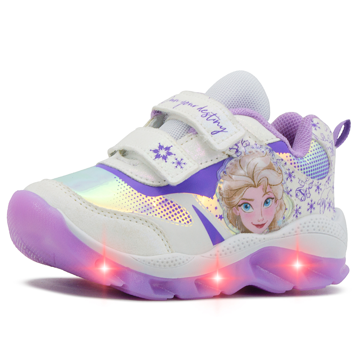 Tenis Luces Led Niña Frozen Princesa Elsa Disney Lila