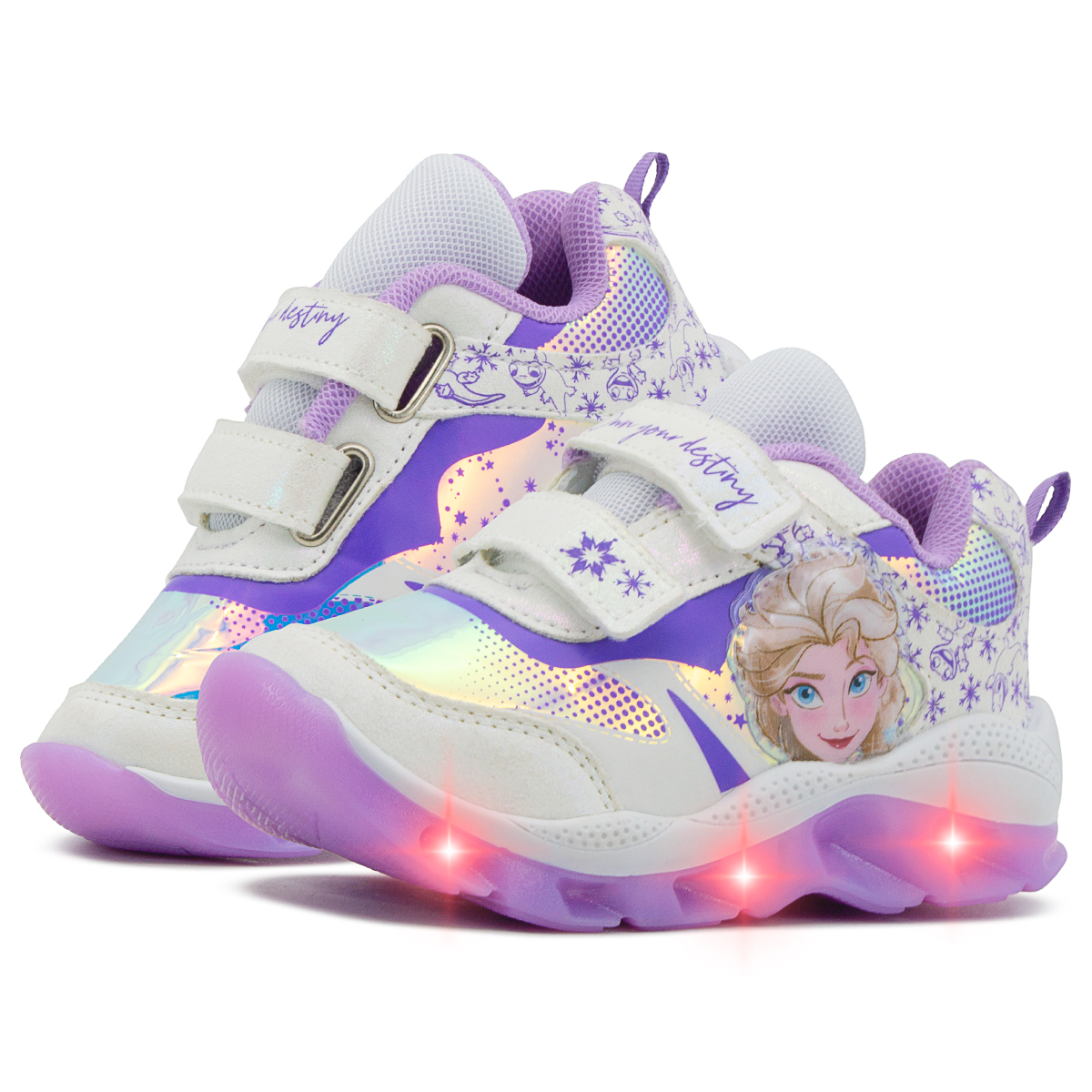 Tenis Luces Led Niña Frozen Princesa Elsa Disney Lila