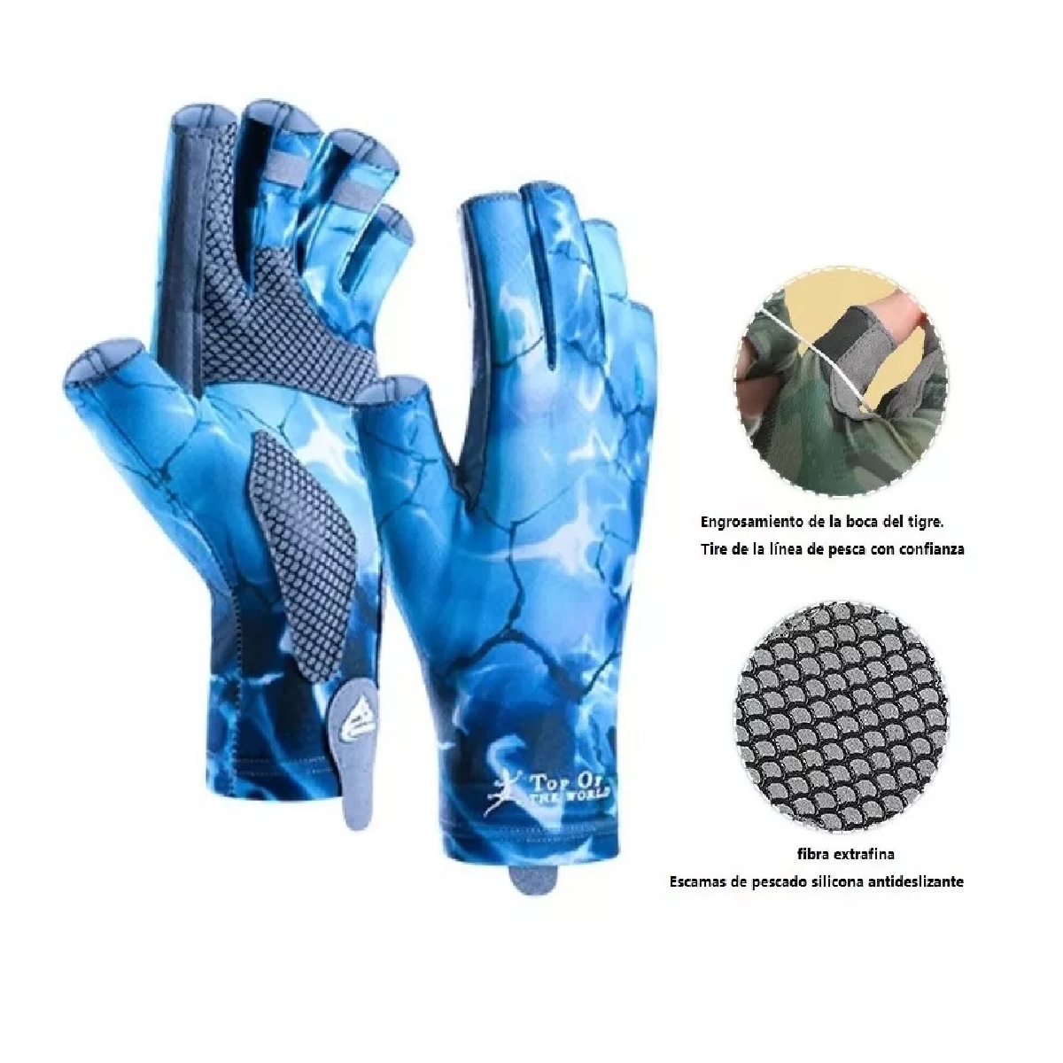 Par De Guantes De Caza Y Pesca Camuflaje Azul XL