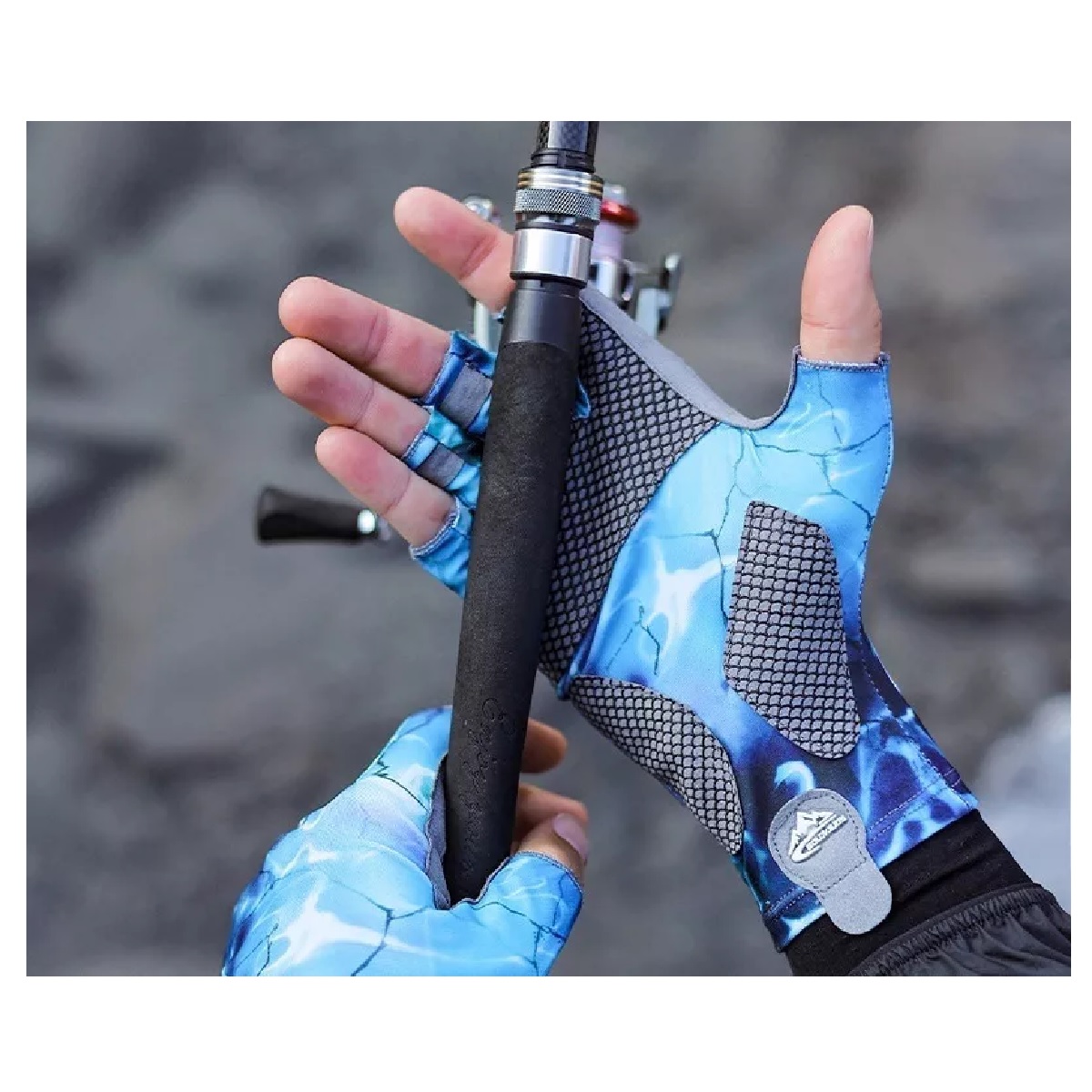 Par De Guantes De Caza Y Pesca Camuflaje Azul XL