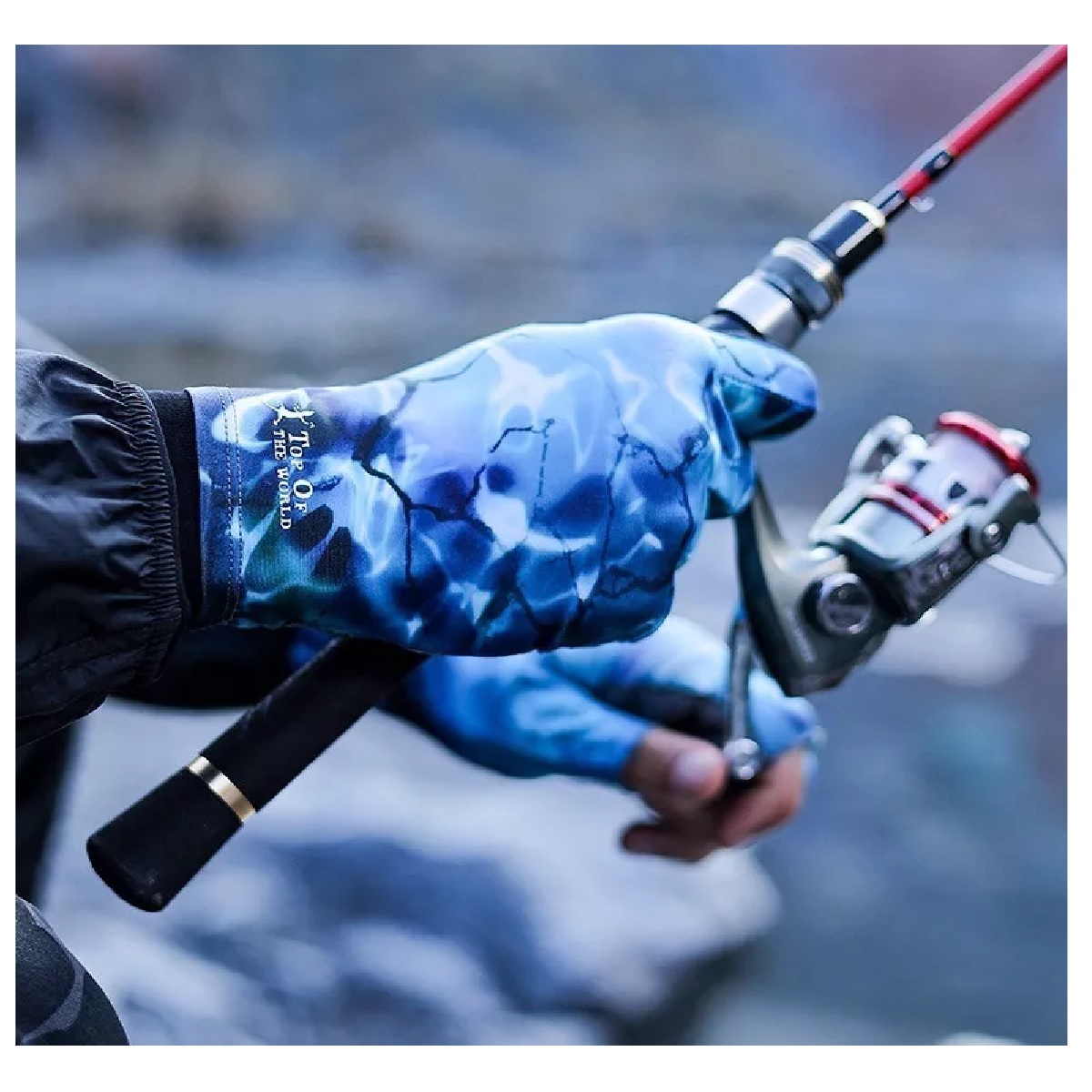 Par De Guantes De Caza Y Pesca Camuflaje Azul XL