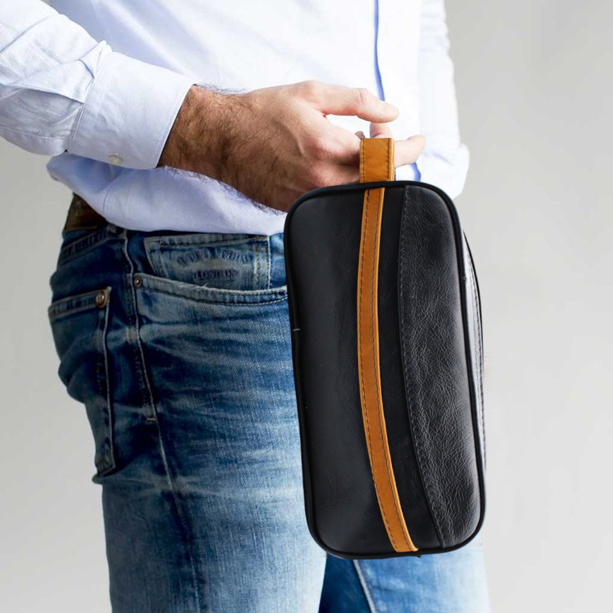 Neceser Maletín Sobaquera Hombre Piel Estuche Viaje Casual