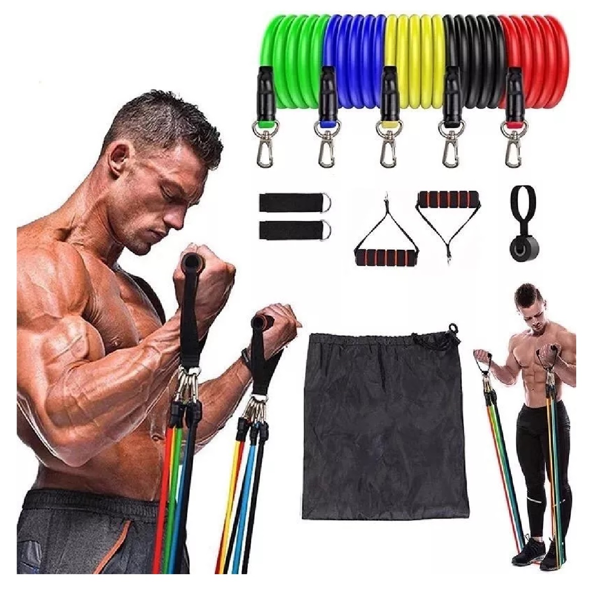 Kit Bandas Elásticas De Resistencia Ejercicios 11 Piezas