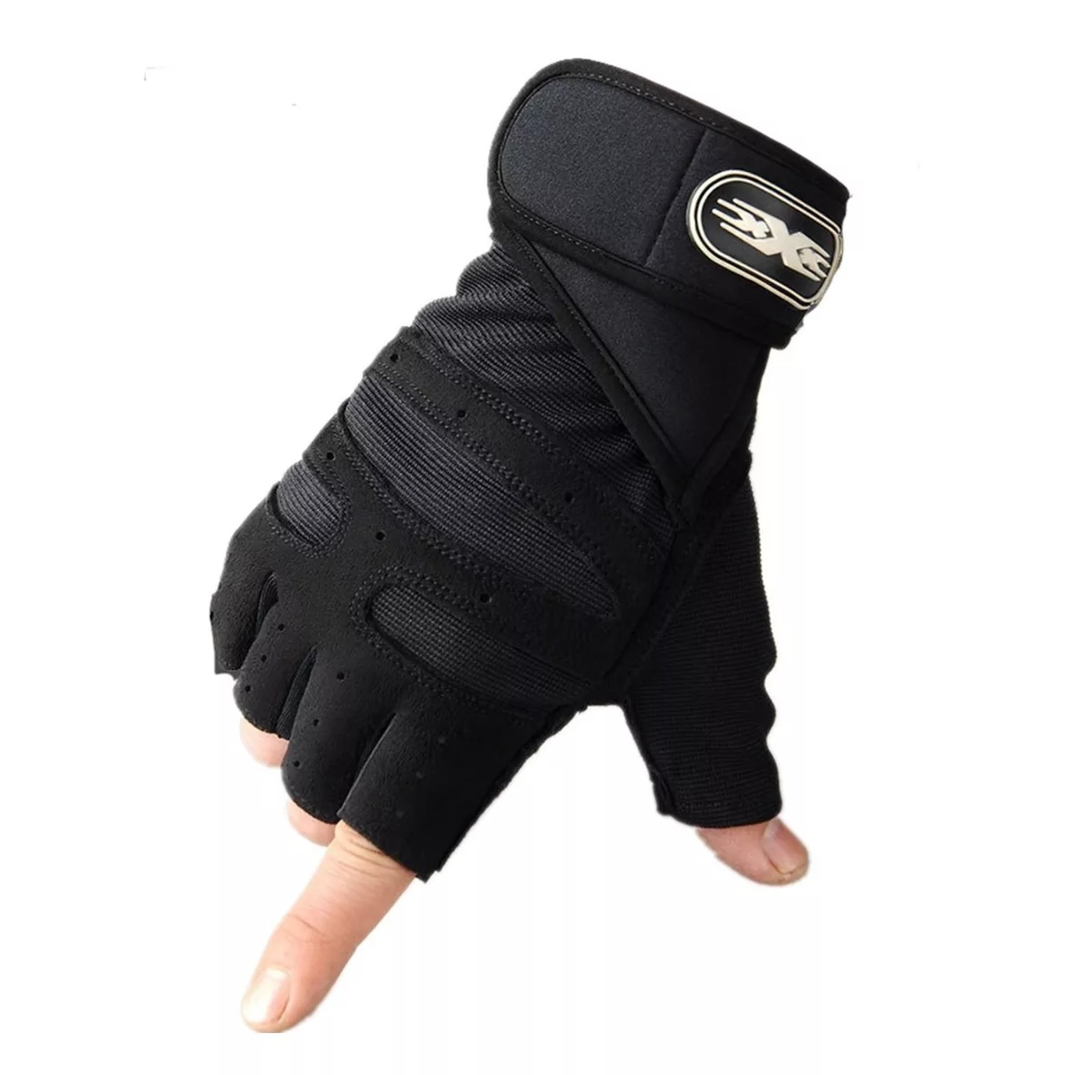 Guantes Gym  Pesas Crossfit Gimnasio Mujer Hombre Negro M