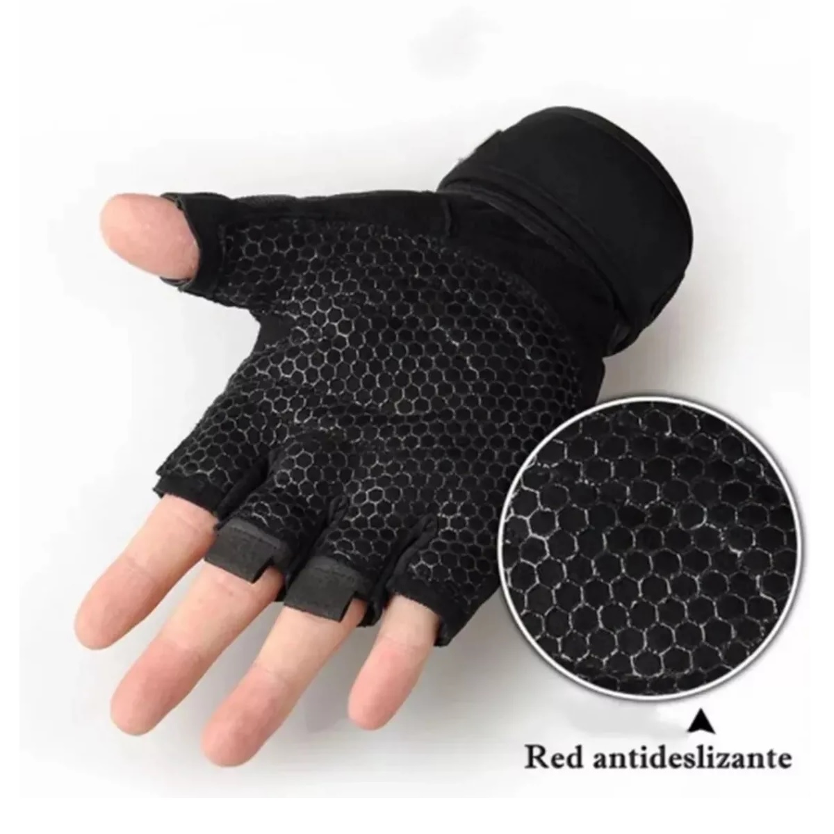 Guantes Gym  Pesas Crossfit Gimnasio Mujer Hombre Negro M