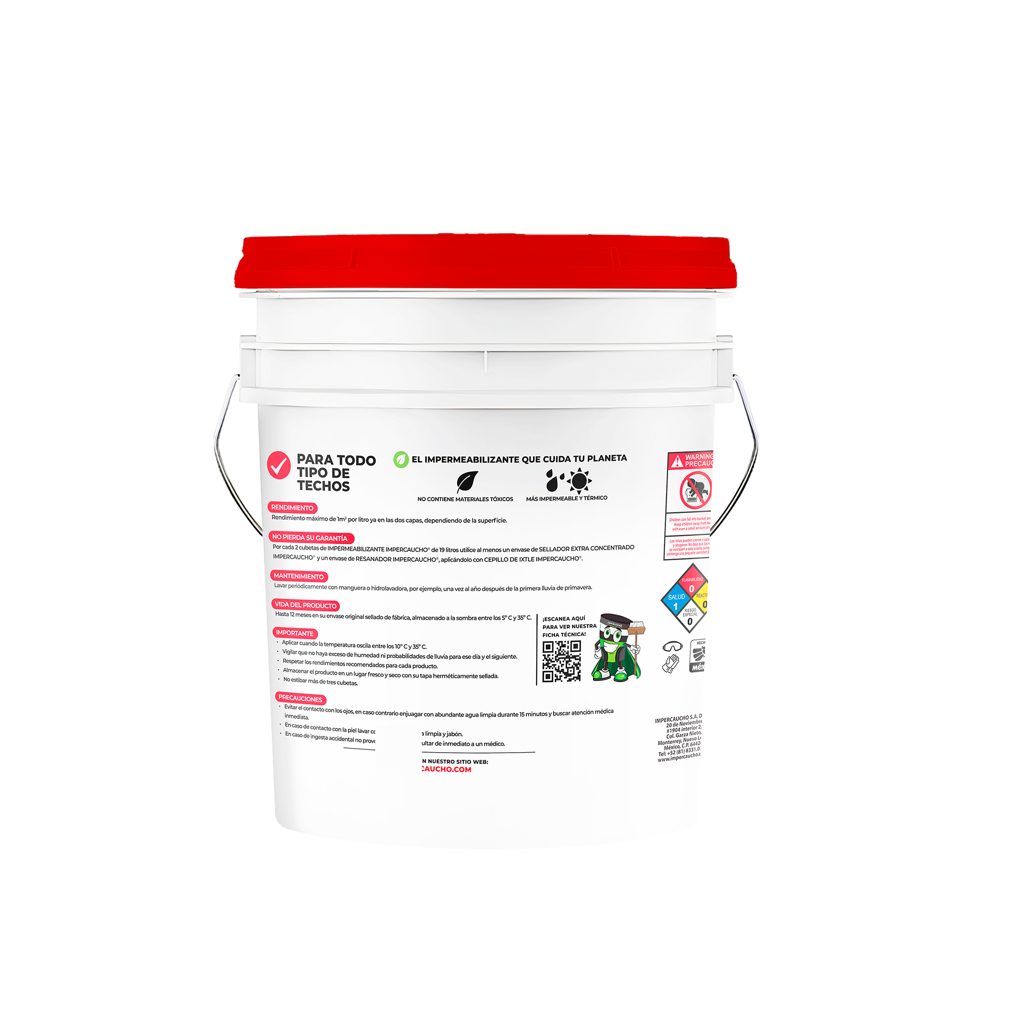 Impermeabilizante Impercaucho Siliconado 12 Años 19 Lts [Terracota]