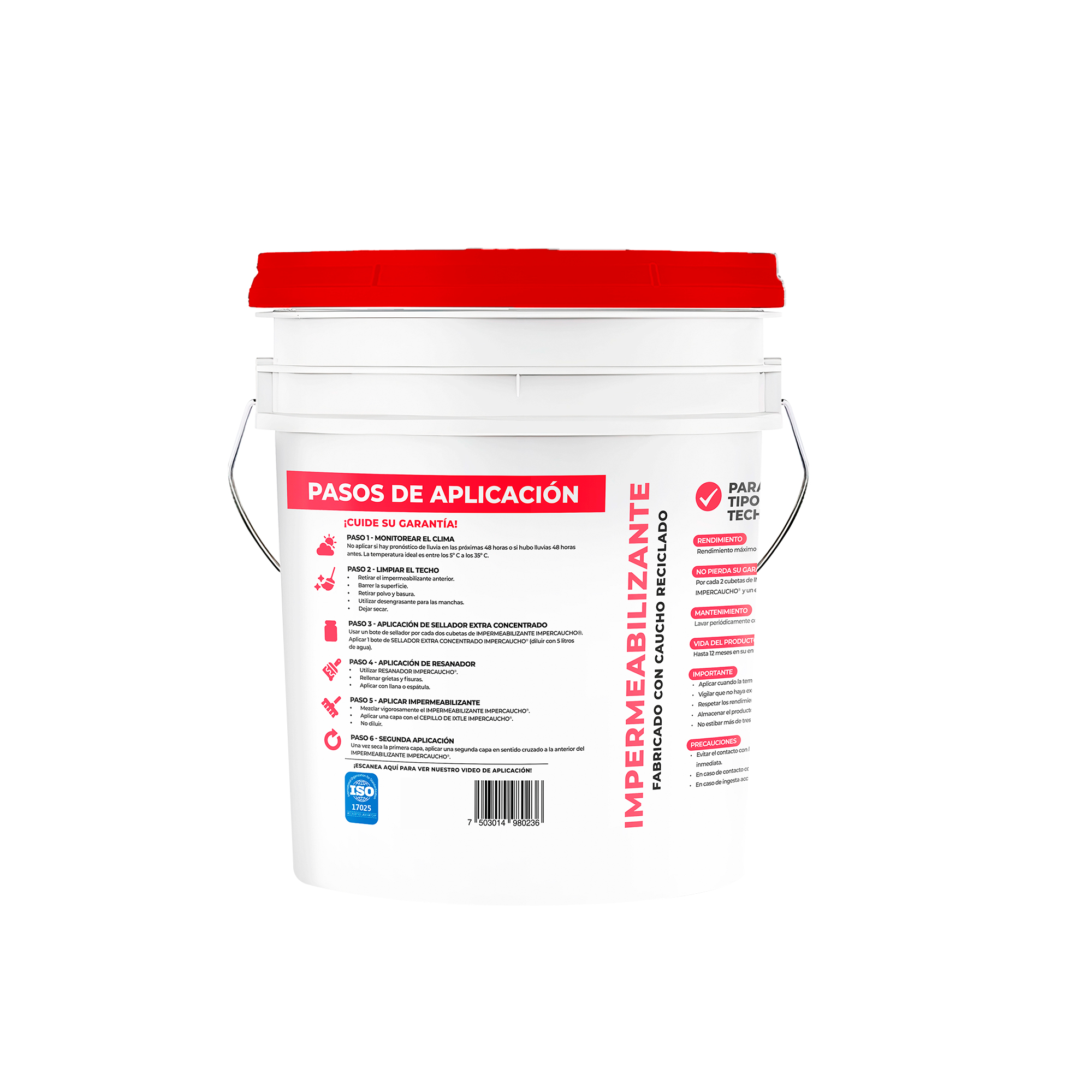 Impermeabilizante Impercaucho Siliconado 12 Años 19 Lts [Terracota]