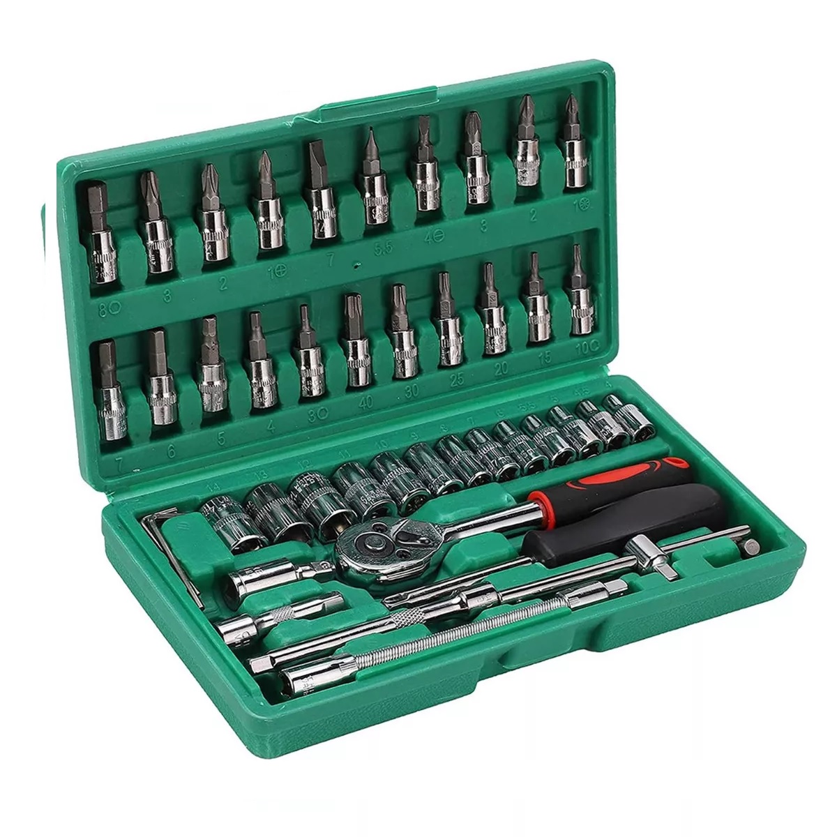 Set 46pcs Autopartes , Juego De Herramientas Mecánicas