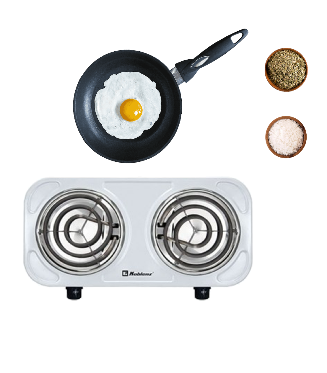 Parrilla Koblenz 2 Quemadores Espiral Blanca