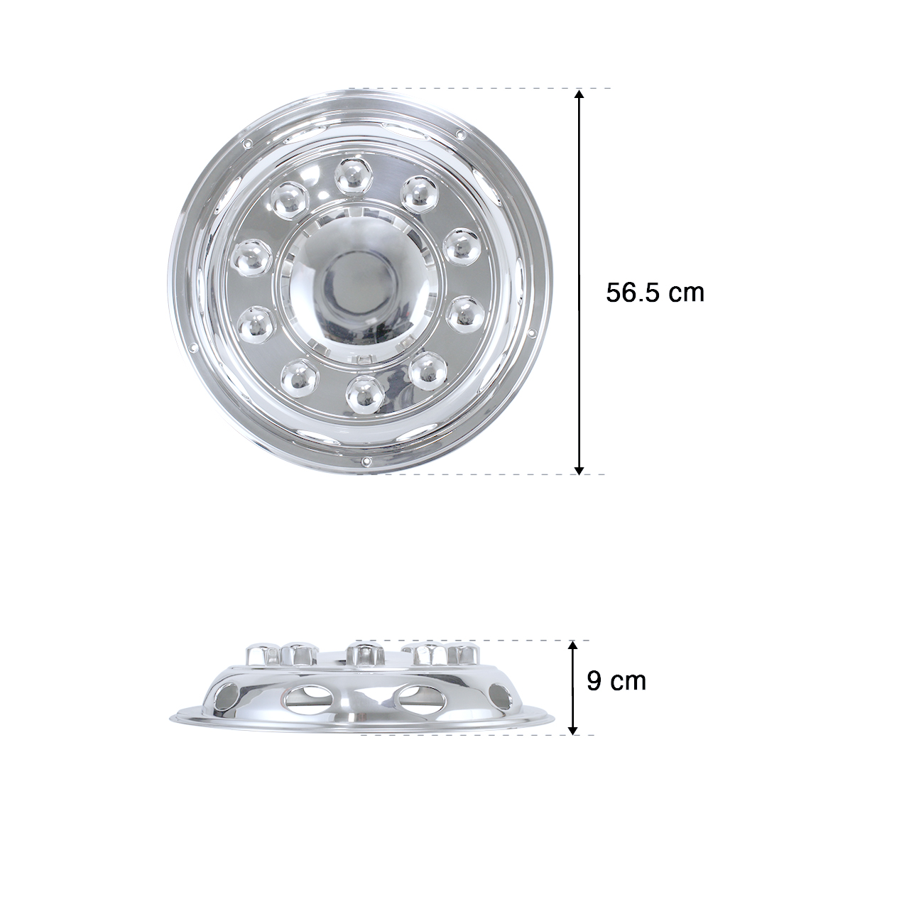 Juego 4 Tapones Rin 22 Pulgadas Cromo Camion Trailer 10 Bir