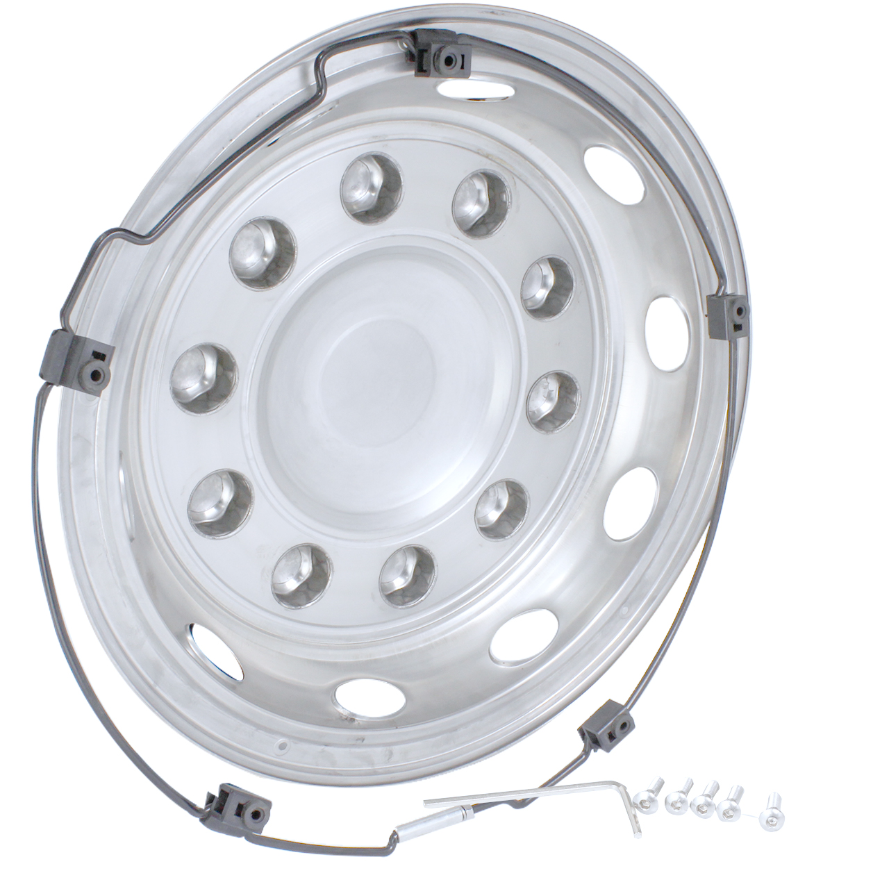 Juego 4 Tapones Rin 22 Pulgadas Cromo Camion Trailer 10 Bir