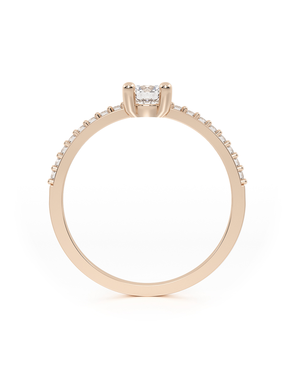 ANILLO DE COMPROMISO ORO 14K ROSA CON PIEDRA VIVIÁN ABBA JOYAS 