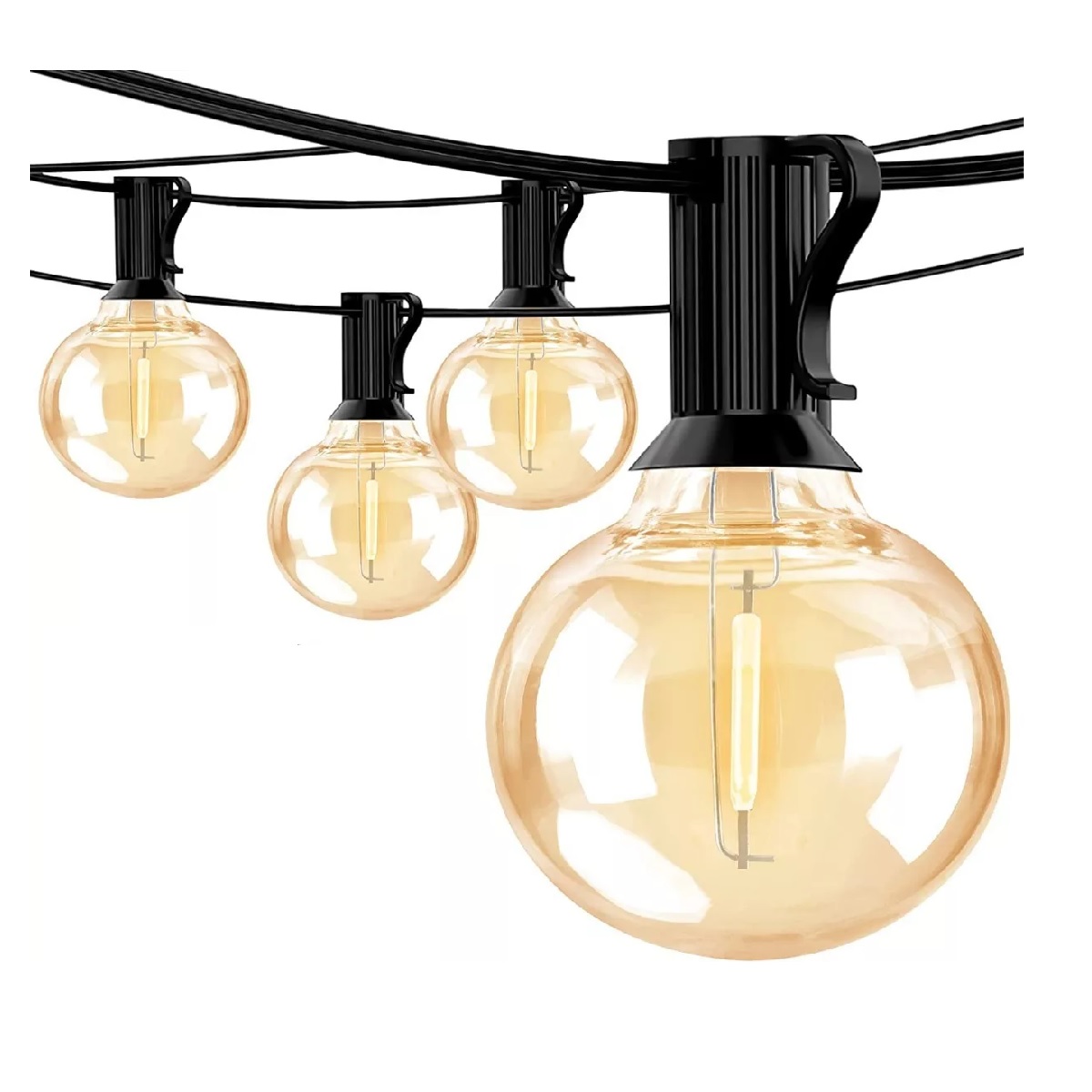 Guirnalda De Luces Solar 11m 60 Foco Exterior Jardin 8 Modos