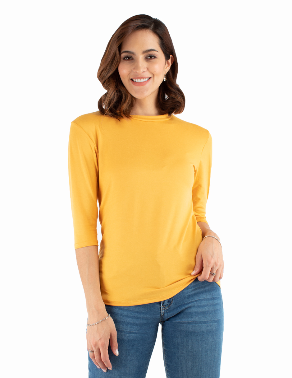 Playera básica manga 3/4 