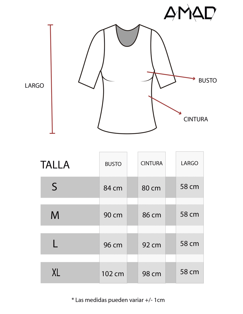 Playera básica manga 3/4 