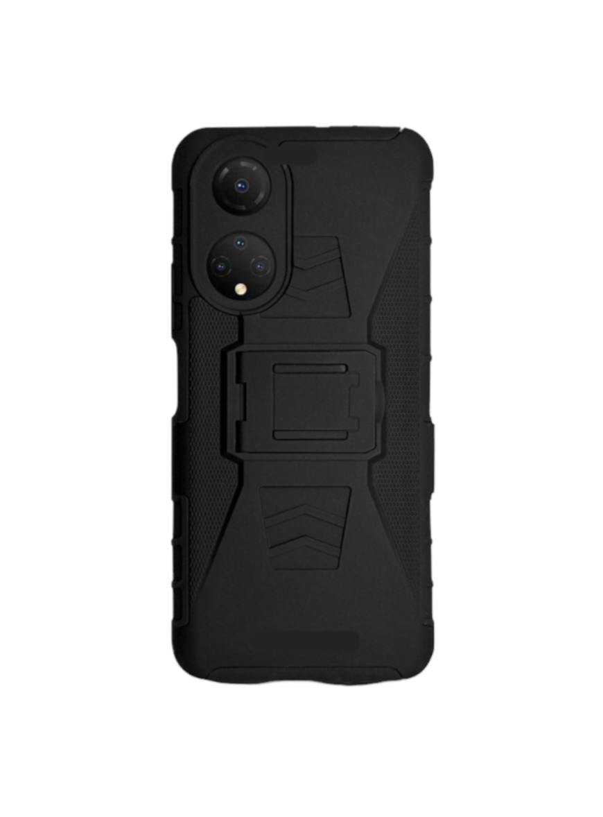 Funda Protector Uso Rudo con Clip más Mica de Cristal Gratis para Huawei Honor 70 Color Negro