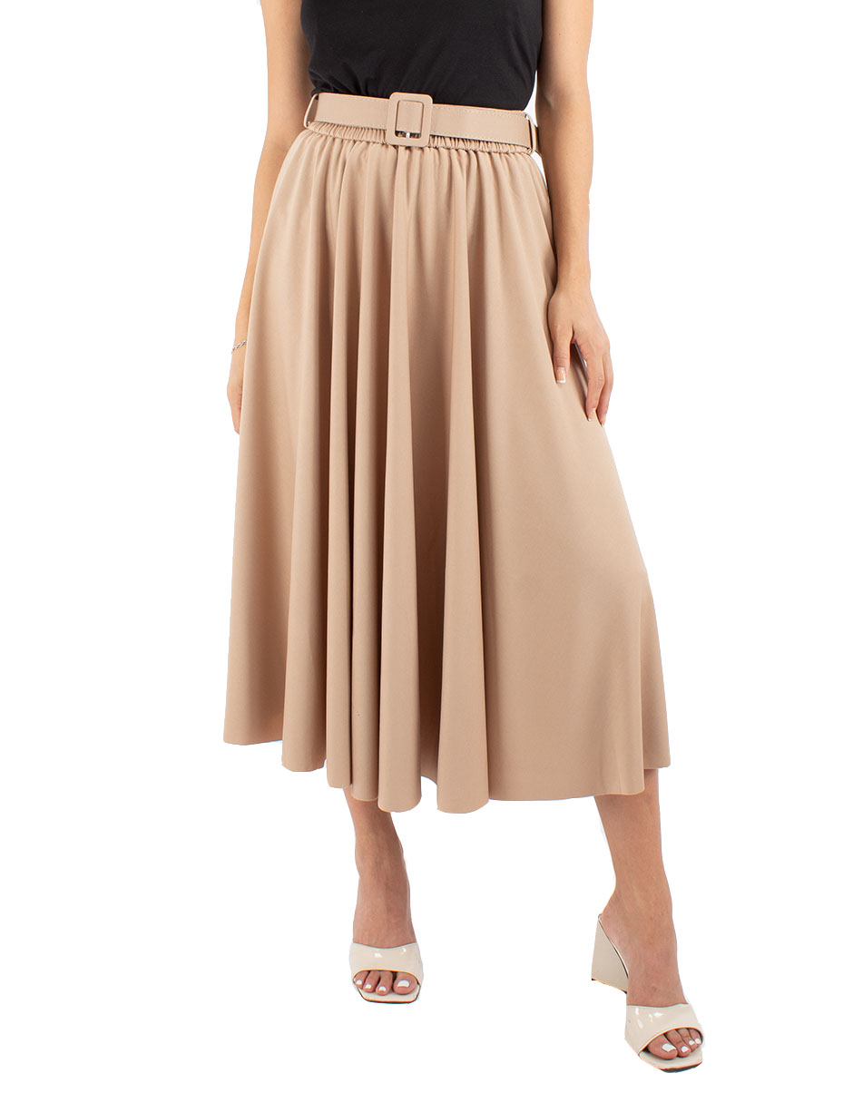 Falda semicircular con cinto 