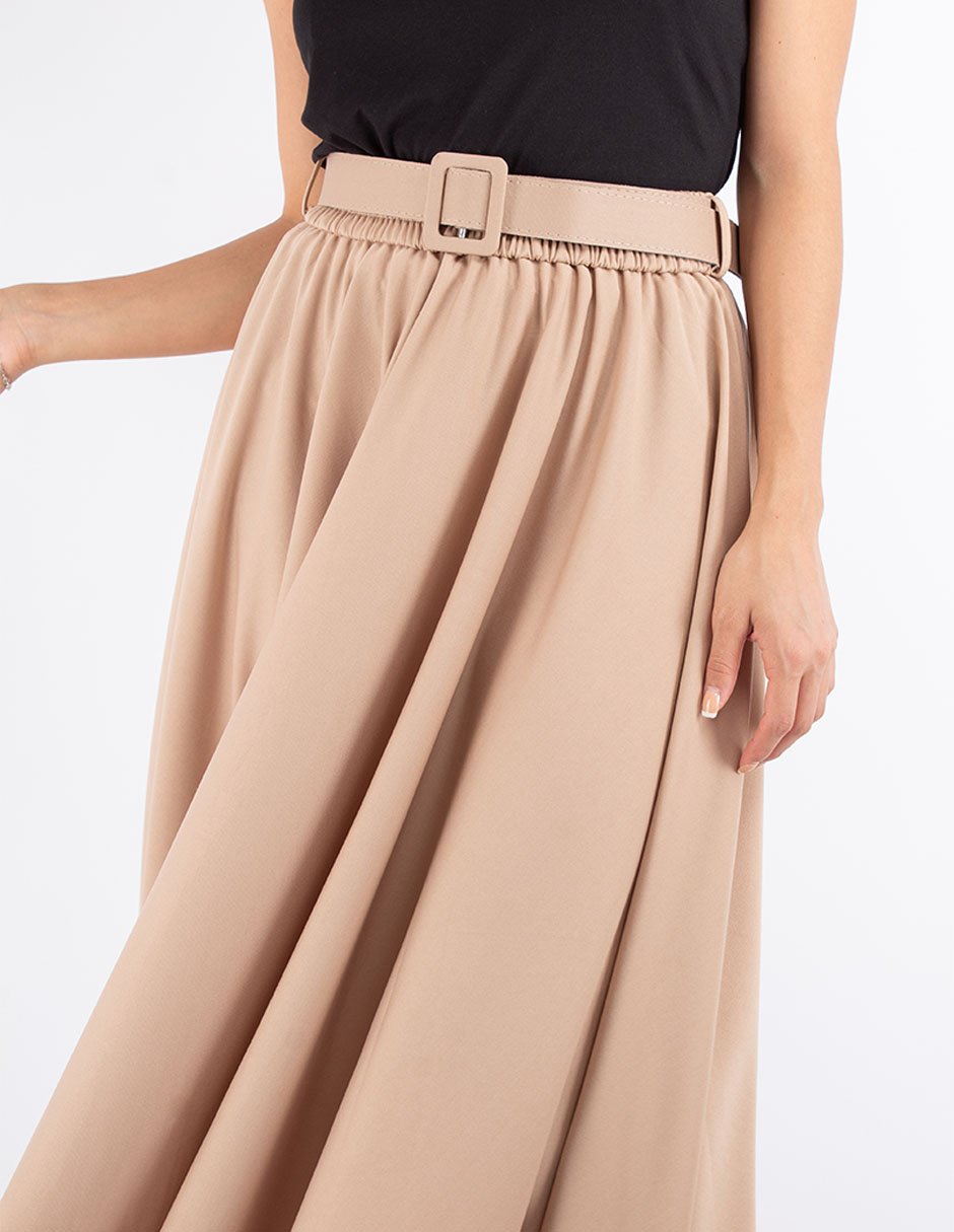 Falda semicircular con cinto 