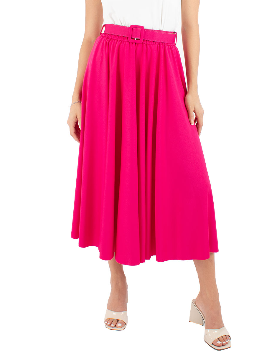 Falda semicircular con cinto 