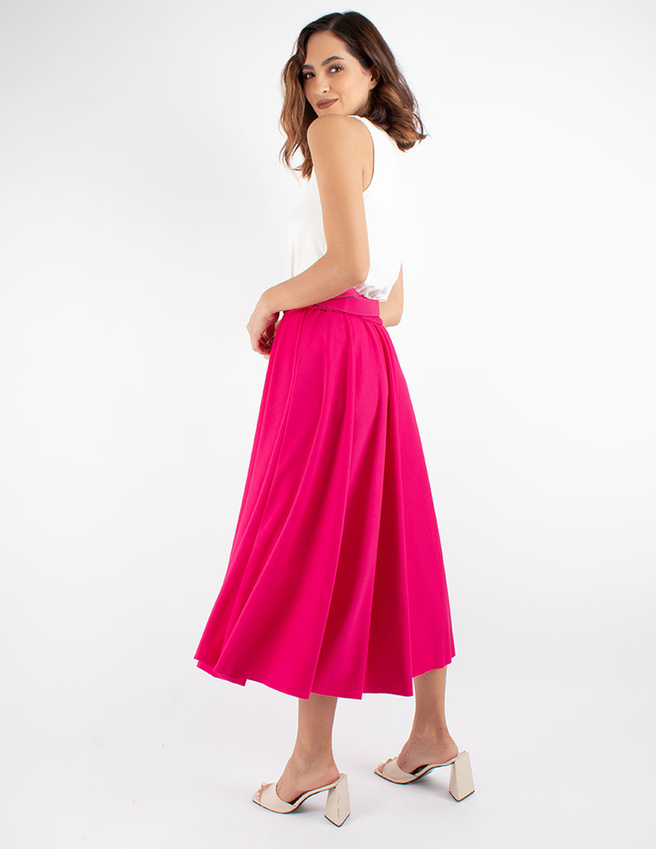 Falda semicircular con cinto 