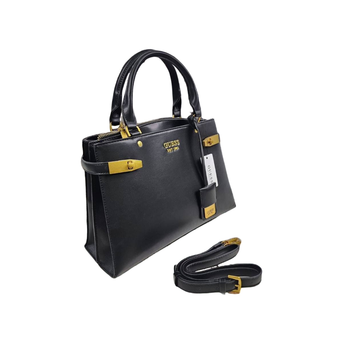 Bolso Guess Negro Logo Frontal