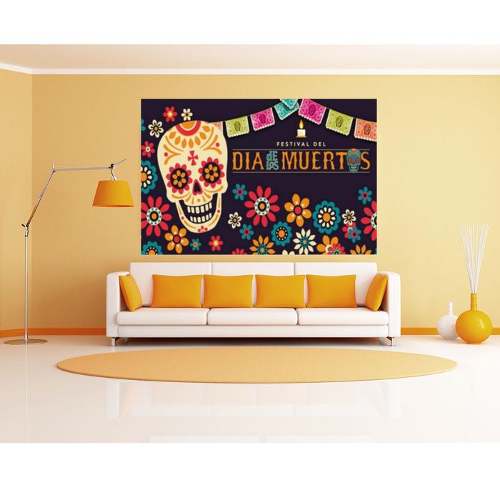 Día de Muertos 3 Lienzo Tradicional MXDTI-001-28 221x170cm Lienzo en Tela Día de Muertos Color Morado, Día de Muertos 3
