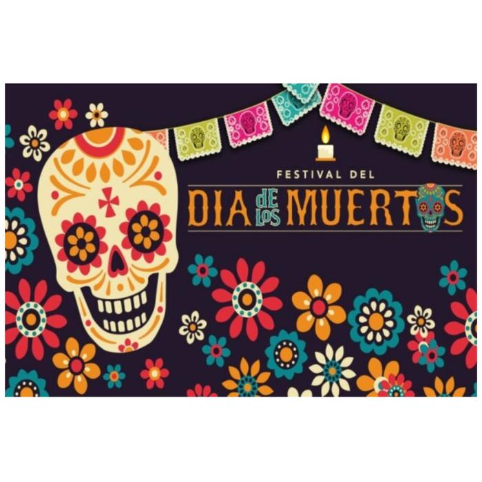 Día de Muertos 3 Lienzo Tradicional MXDTI-001-28 221x170cm Lienzo en Tela Día de Muertos Color Morado, Día de Muertos 3