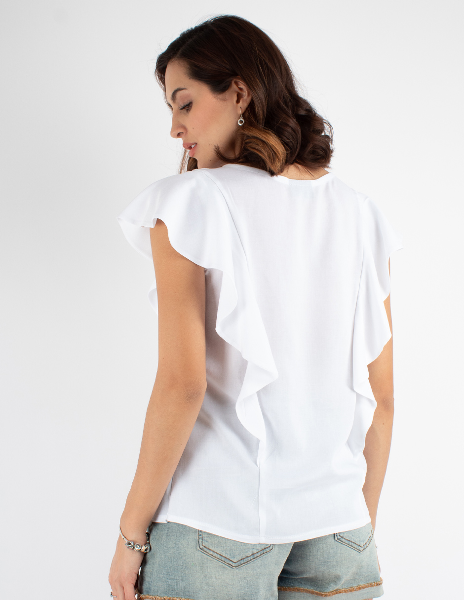 Blusa con escarolas 