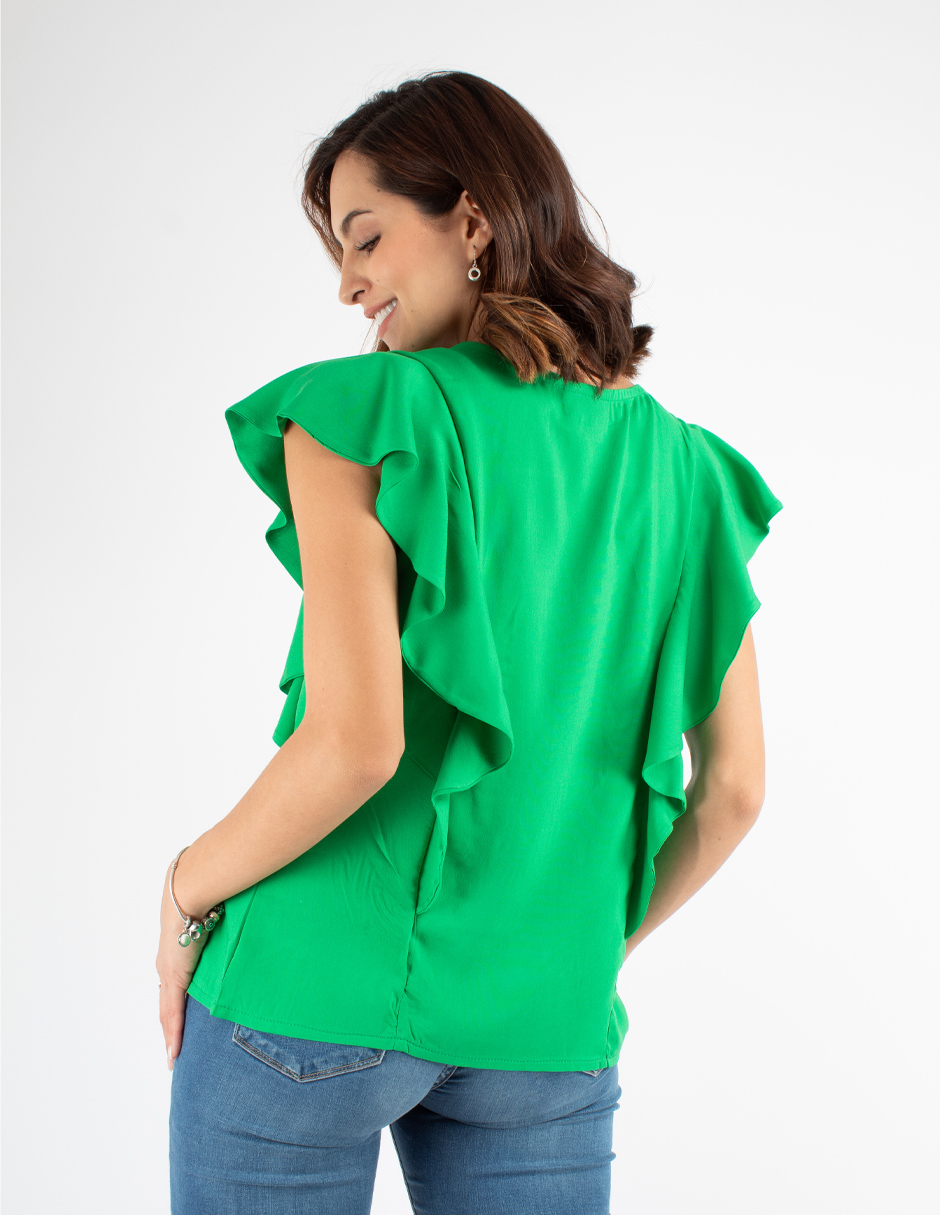 Blusa con escarolas 