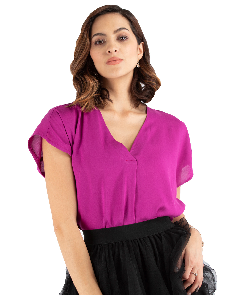 Blusa amplia cuello V 