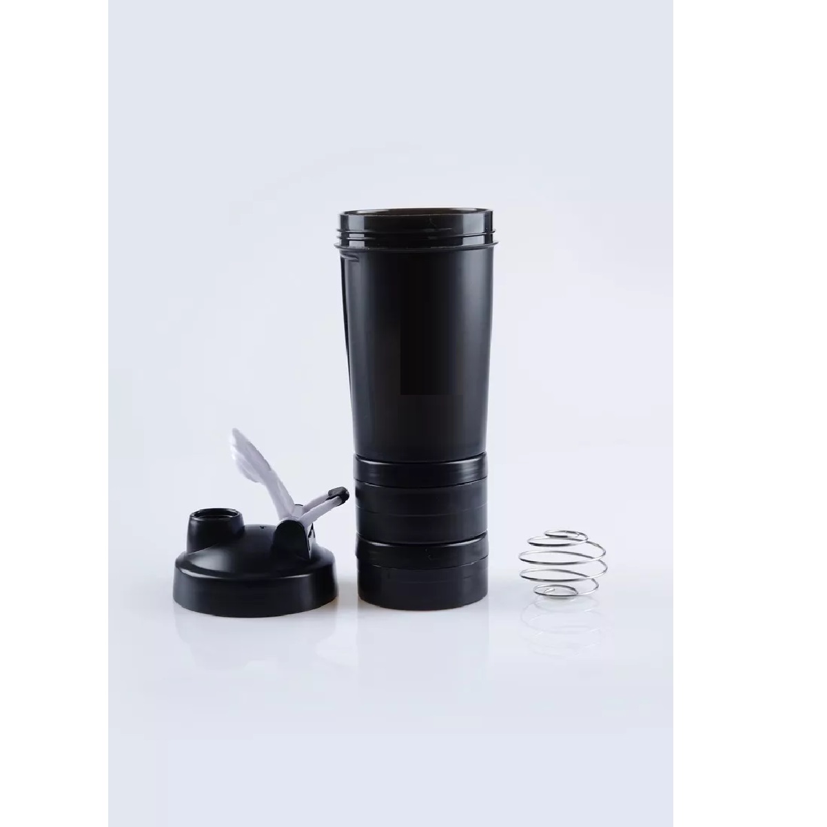 Vaso Mezclador Shaker Pastillero Separadores Proteina Gym Negro