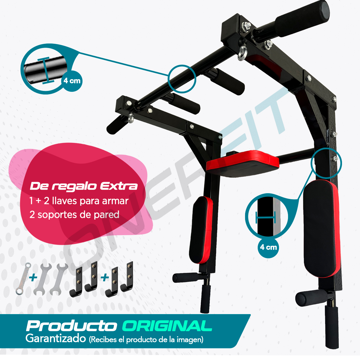 Barra Para Dominadas Multifuncional + Ligas de Resistencia
