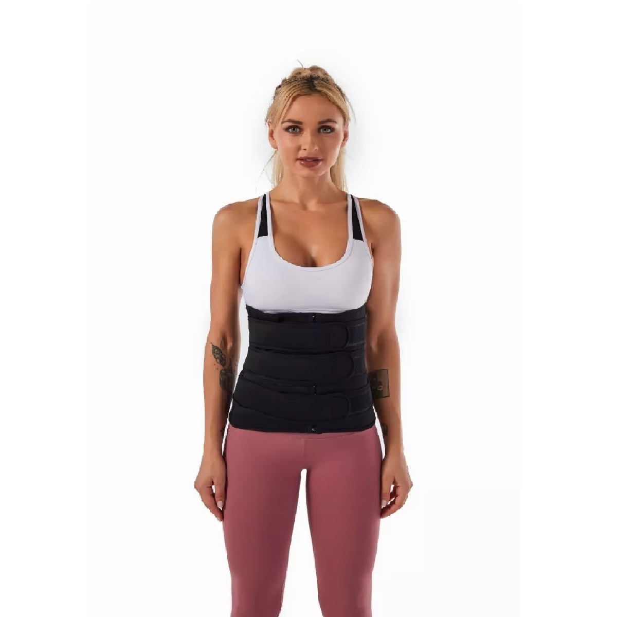 Faja Reductora Doble Efecto Sauna Gym Moldeadora Neopreno Negro L