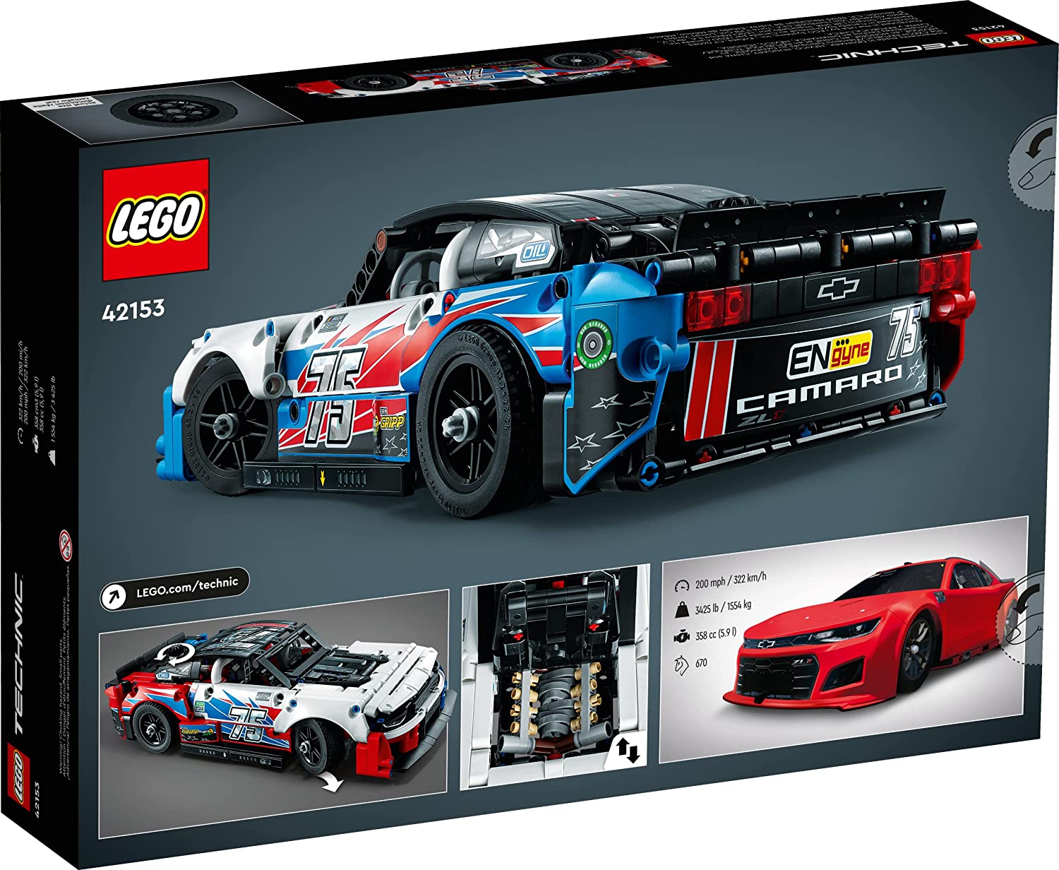 Lego Technic 42153 Nascar Next Gen Chevrolet Camaro Zl1.